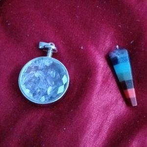 Authentic amethyst charm and a chakra stone